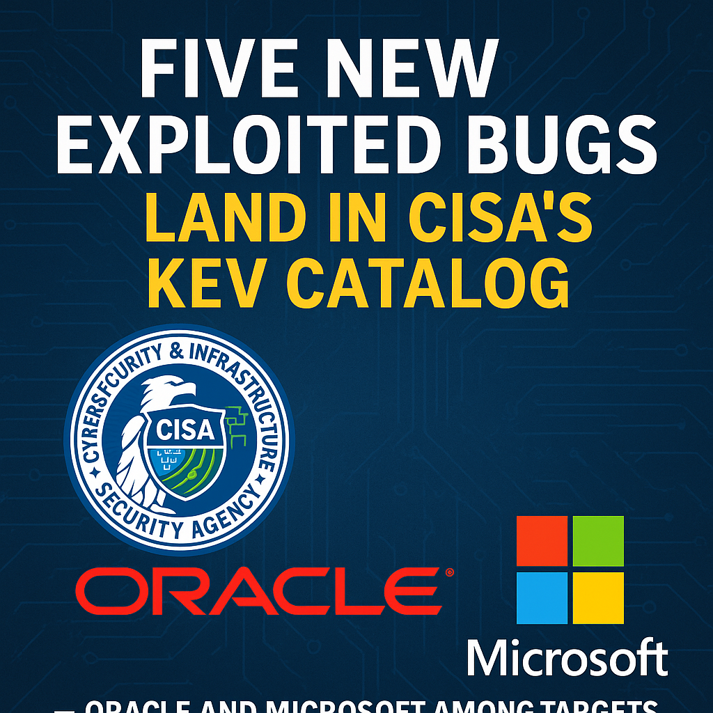 Five New Exploited Bugs Land in CISA’s Catalog — Oracle and Microsoft Among Targets