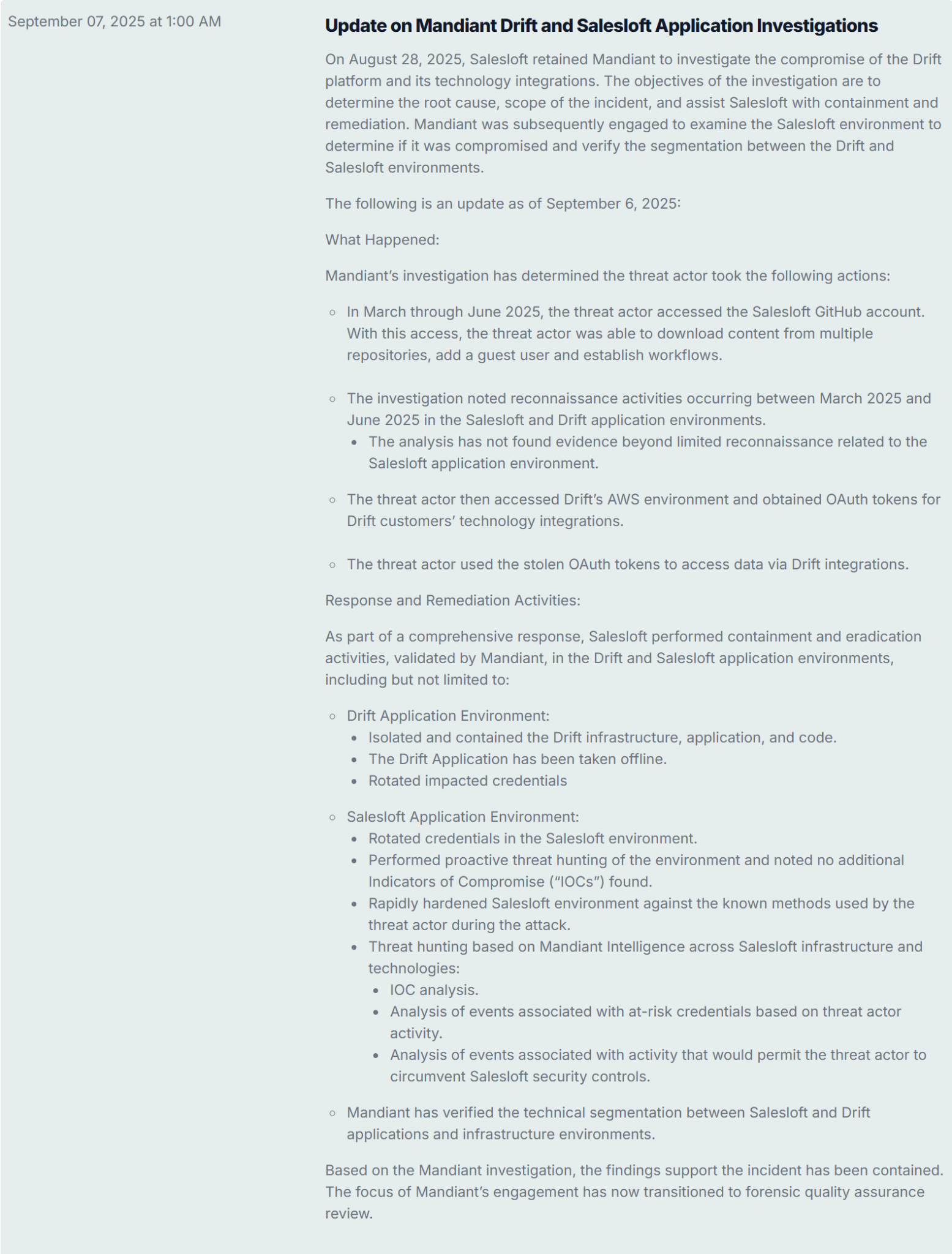 GitHub Account Compromise Led to Salesloft Drift Breach Affecting 22 Companies