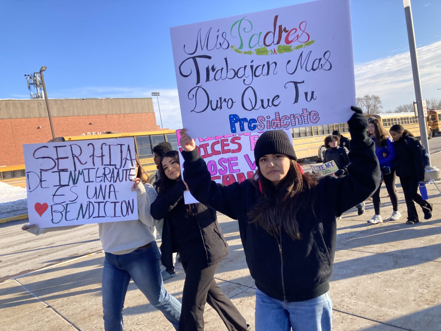 HRVHS students hold school walkout, join community protest over ICE