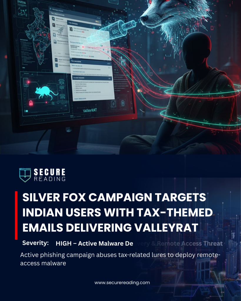 Silver Fox Targets Indian Users With Tax-Themed Emails Delivering ValleyRAT Malware