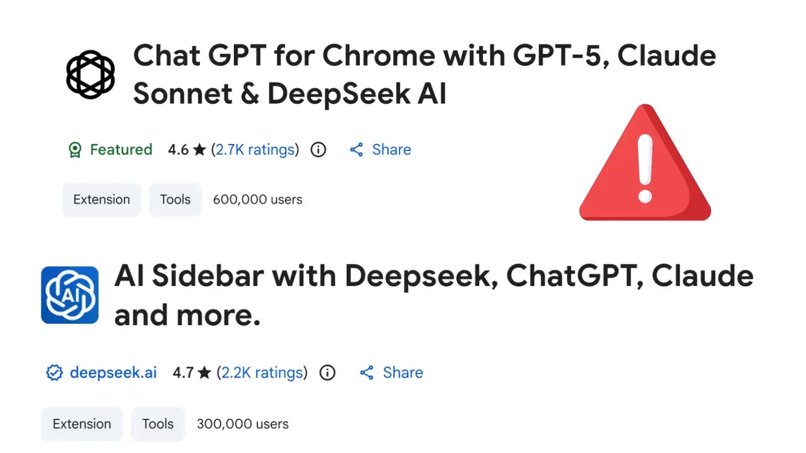 Two Chrome Extensions Caught Stealing ChatGPT and DeepSeek Chats from 900,000 Users